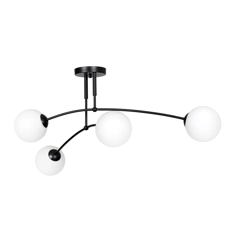 Lustre double plateau verre style contemporain