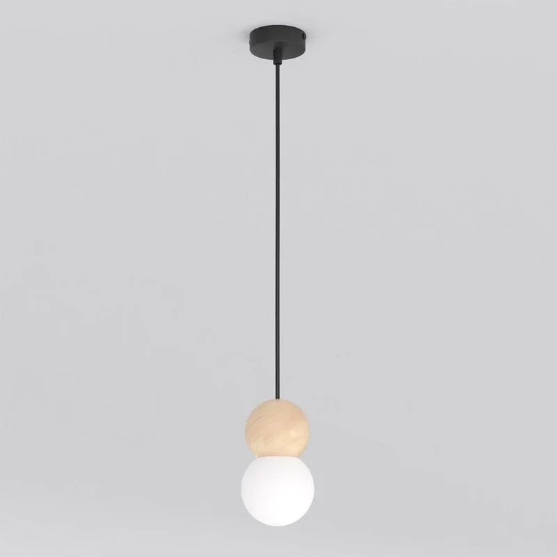 Suspension anneau bois et métal style nordique