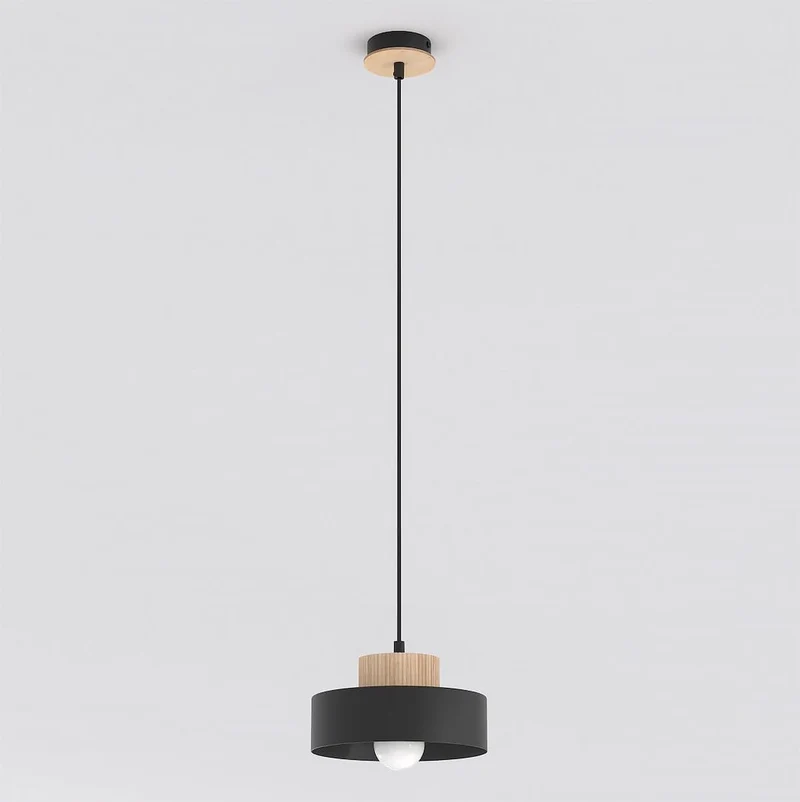 Suspension bois teinté verre style scandinave