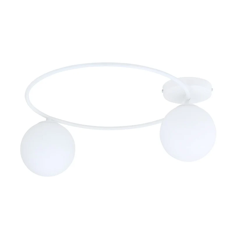 Lustre plat double verre transparent moderne