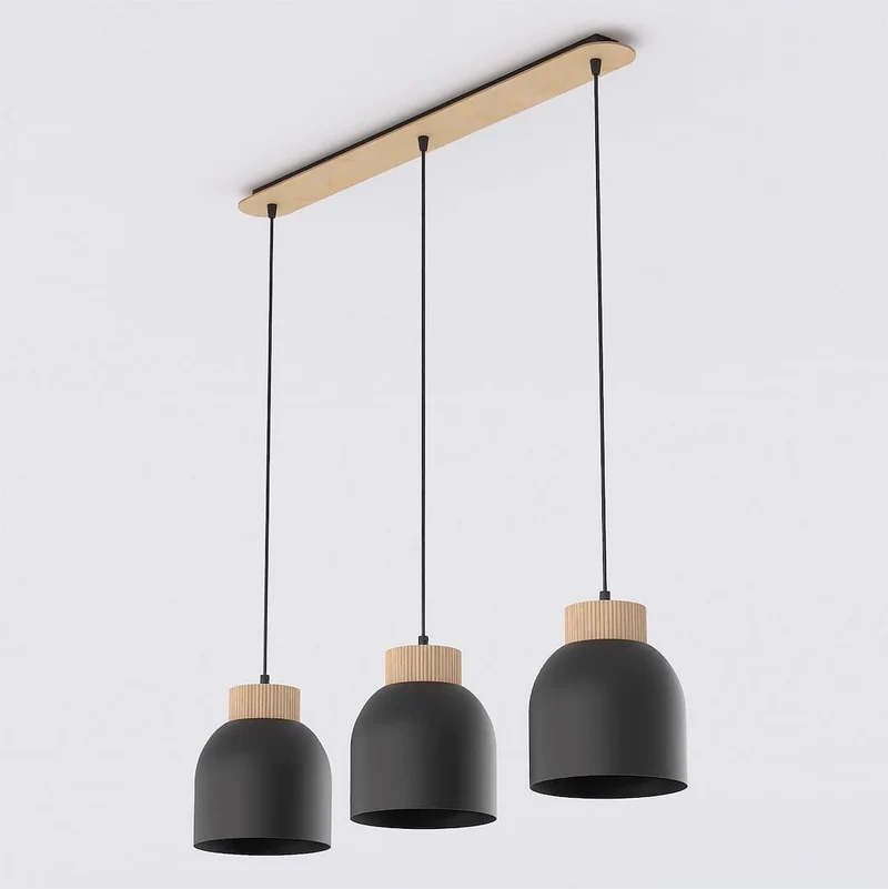 Suspension bois et métal style scandinave naturel