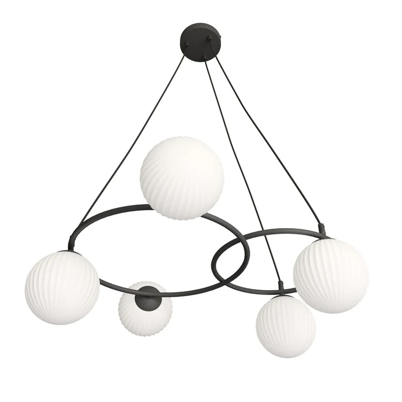 Suspension lustre globes verre ambiance glamour