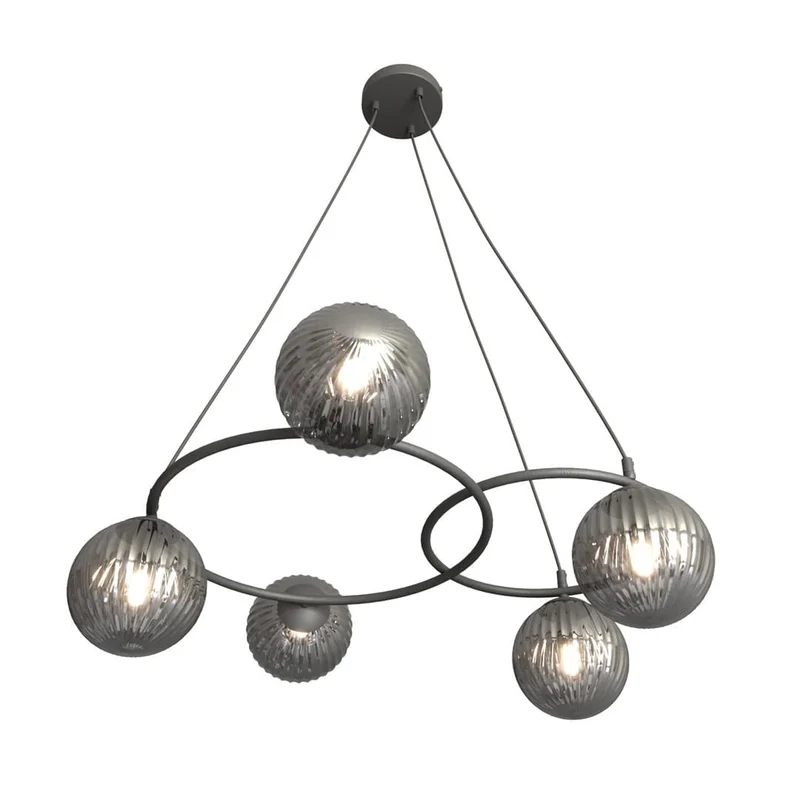 Suspension lustre globes verre ambiance glamour