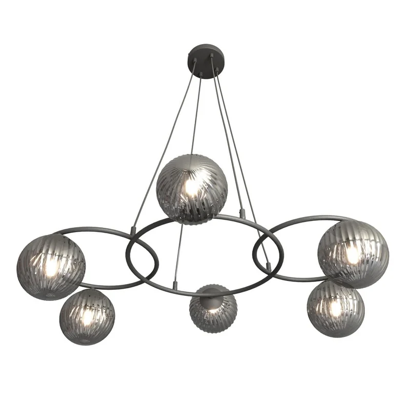 Suspension lustre globes verre ambiance glamour