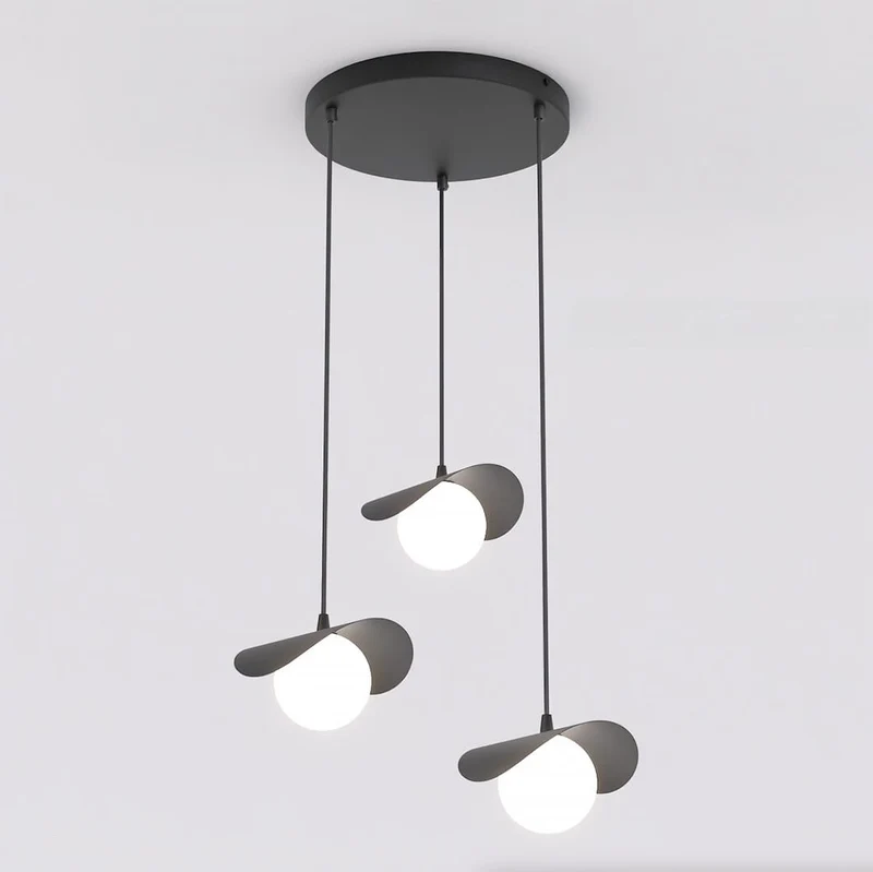 Suspension design verre dépoli style organique
