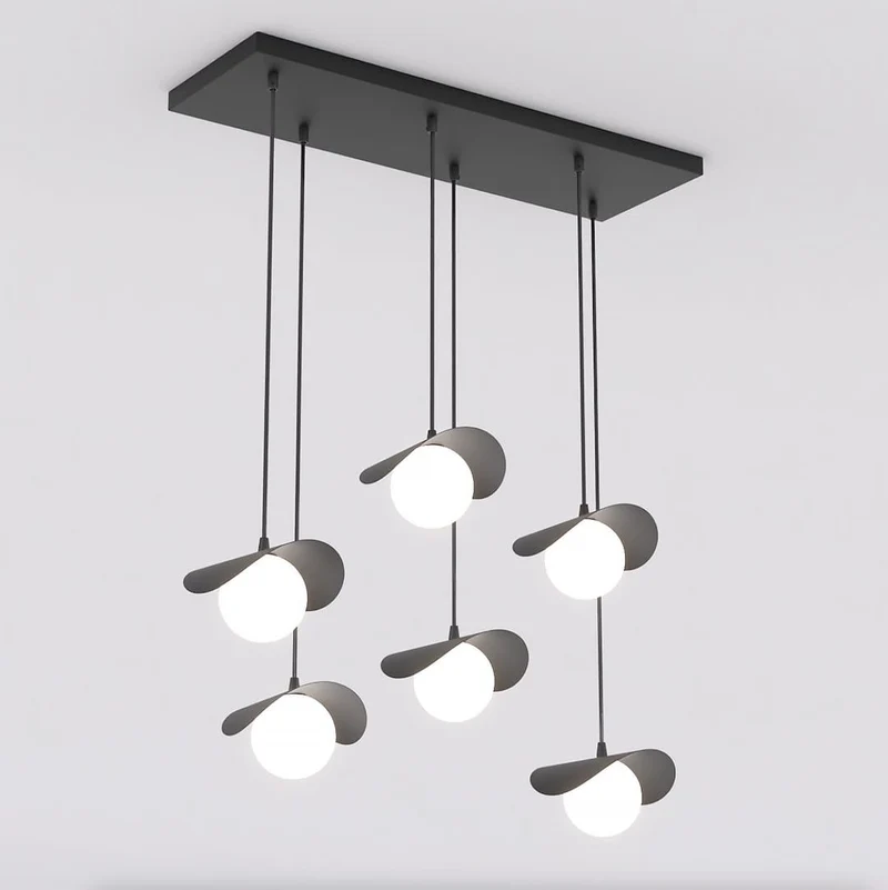 Suspension design verre dépoli style organique