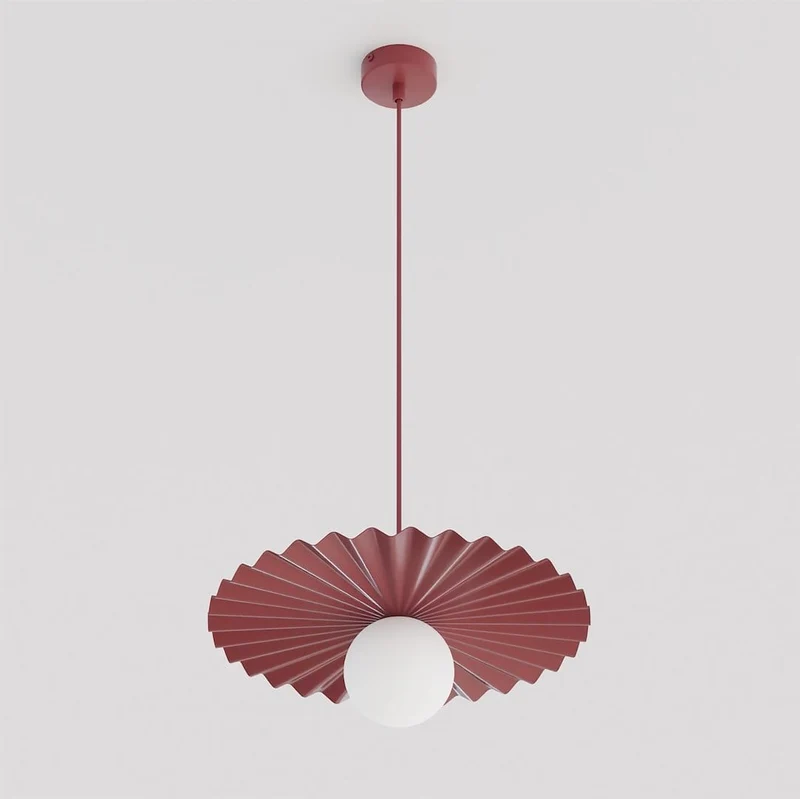 Suspension Cannelée 1 Lumière - Acier et Verre