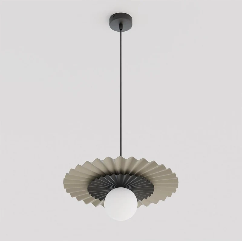 Suspension Cannelée 1 Lumière - Acier et Verre
