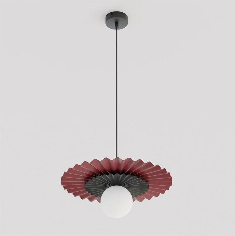 Suspension Cannelée 1 Lumière - Acier et Verre