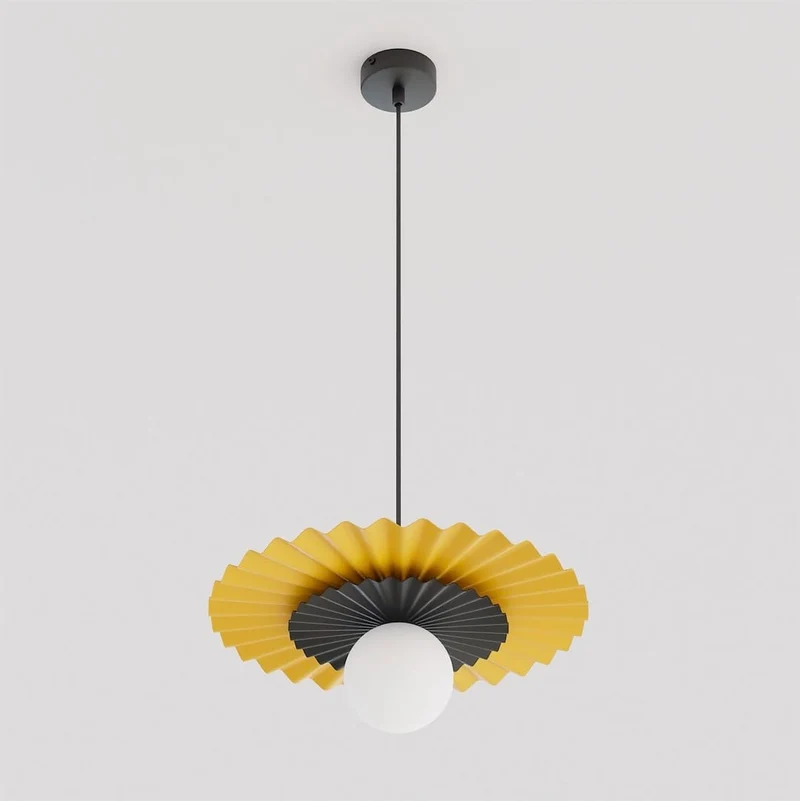 Suspension Cannelée 1 Lumière - Acier et Verre