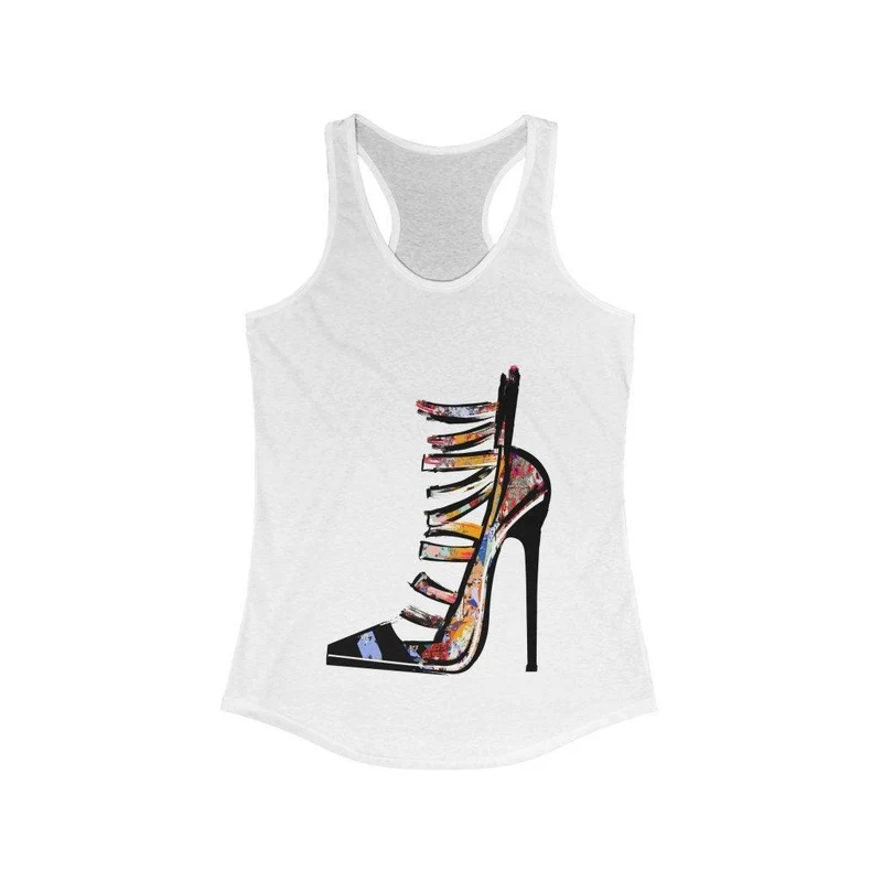 Réservoir Racerback idéal pour femmes, débardeur pour femmes, débardeur noir en coton biologique, réservoir Racerback ample, vêtements de sport pour femmes, haut Athleisure