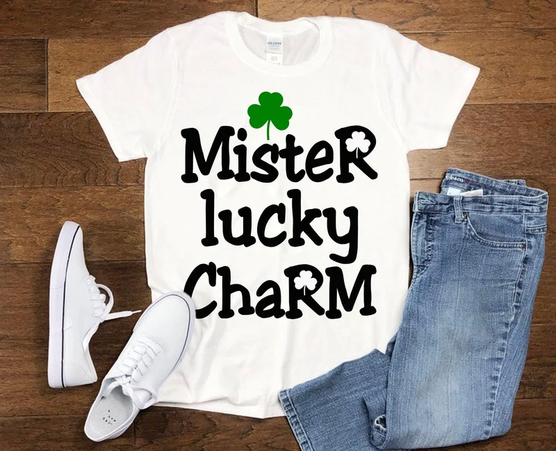 T-shirts Miss/Mister Lucky Charm, T-shirt couple Saint-Patrick, Saint-Patrick, Miss Lucky Charm, Funny St Patrick Tee, Lucky in Love