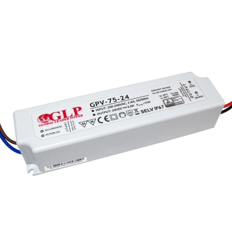 Alimentation LED étanche 24V DC - 75W - IP67 - GLP
