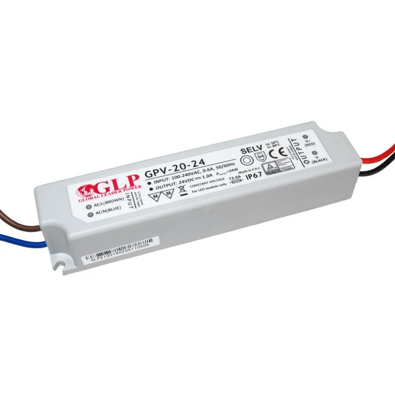 Alimentation LED étanche 24V DC - 20W - IP67 - GLP