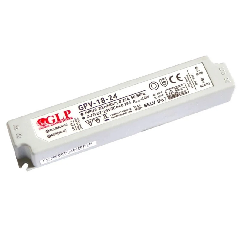 Alimentation LED étanche 24V DC - 18W - IP67 - GLP