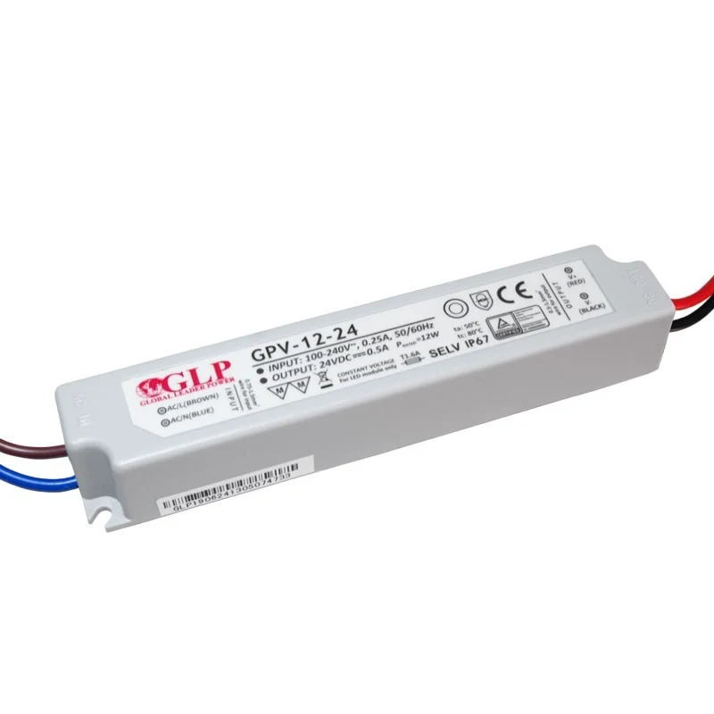 Alimentation LED étanche 24V DC - 12W - IP67 - GLP