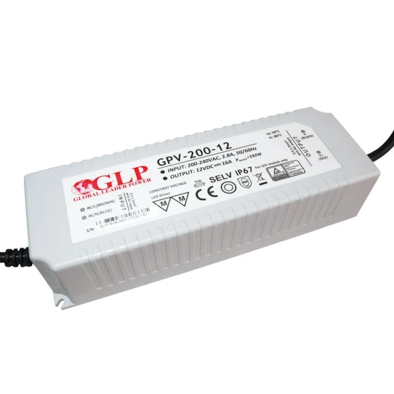 Alimentation LED étanche 12V DC - 200W - IP67 - GLP