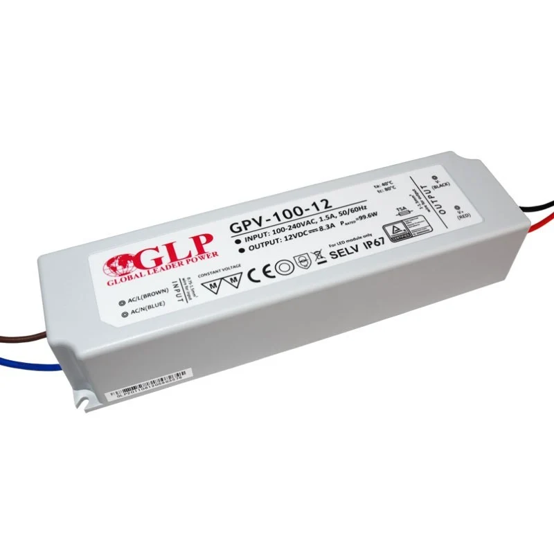 Alimentation LED étanche 12V DC - 100W - IP67 - GLP