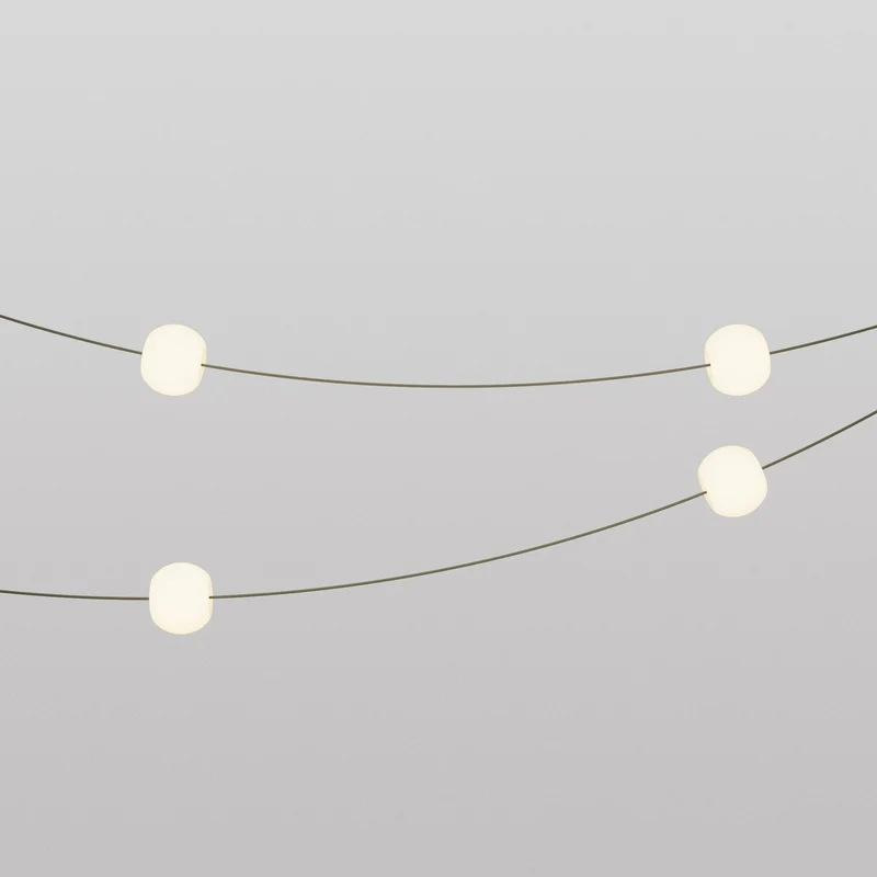 Guirlande lumineuse 4 points lumineux d’extérieur IP67 Vert Olive - Marina4 Cherry