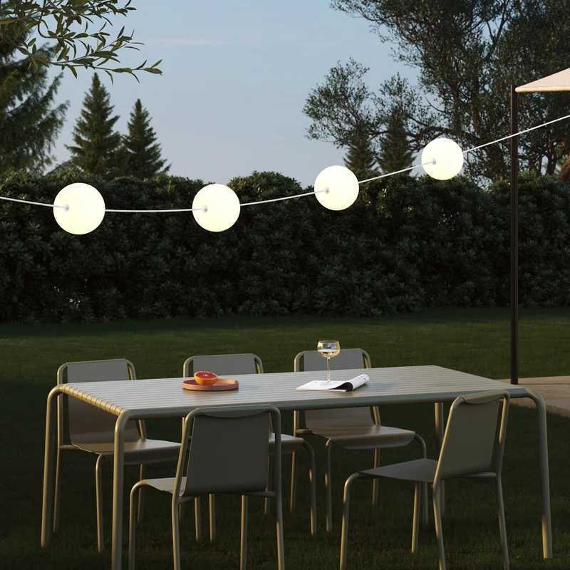 Guirlande lumineuse 4 points lumineux d’extérieur IP67 Blanc Sable - Marina4 Cherry