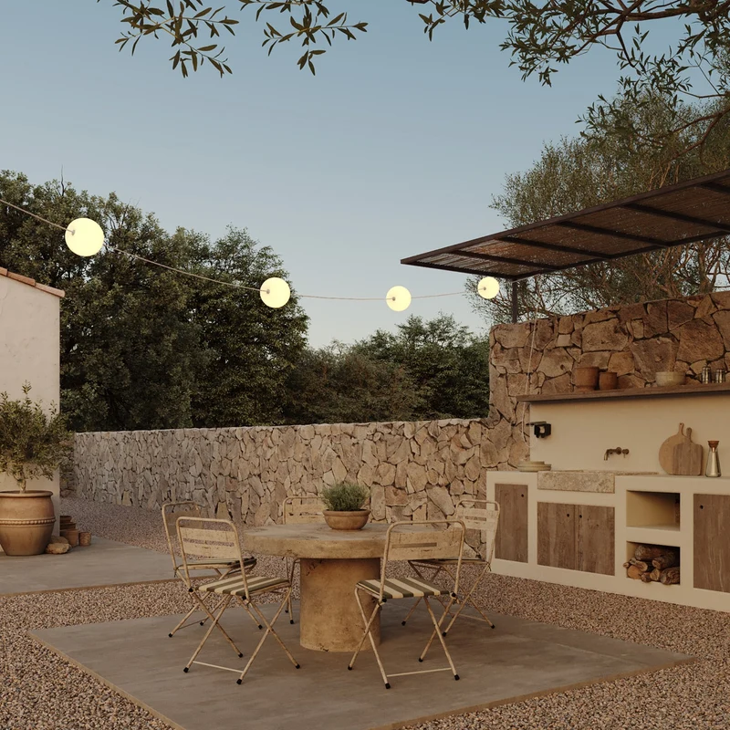 Guirlande lumineuse 4 points lumineux d’extérieur IP67 Blanc Sable - Marina4 Cherry