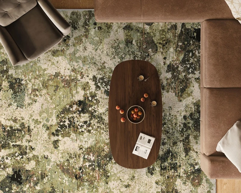 Tapis vert tacheté - Camille