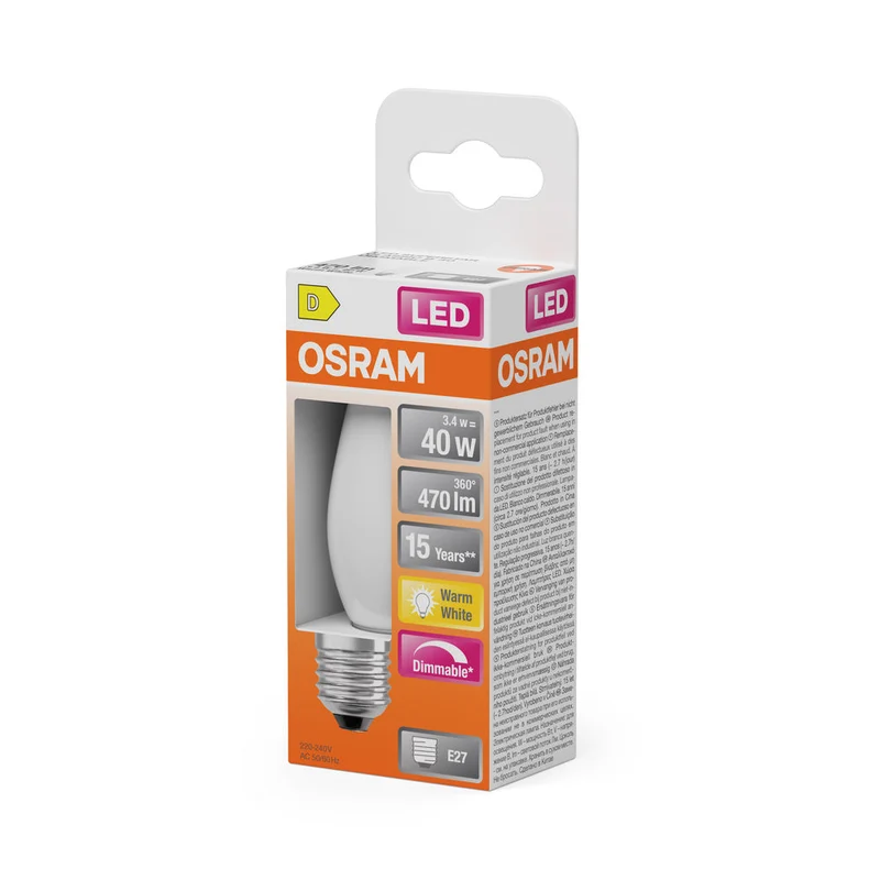 Rétrofit LED CLASSIC B DIM 3.4W 827 Givré E27