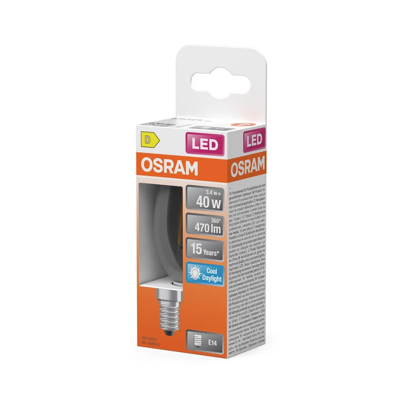 Rétrofit LED CLASSIC B 3.4W 865 Clair E14