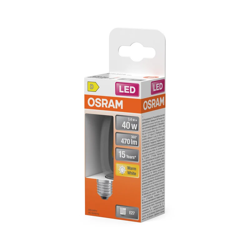 Rétrofit LED CLASSIC B 3.4W 827 Clair E27