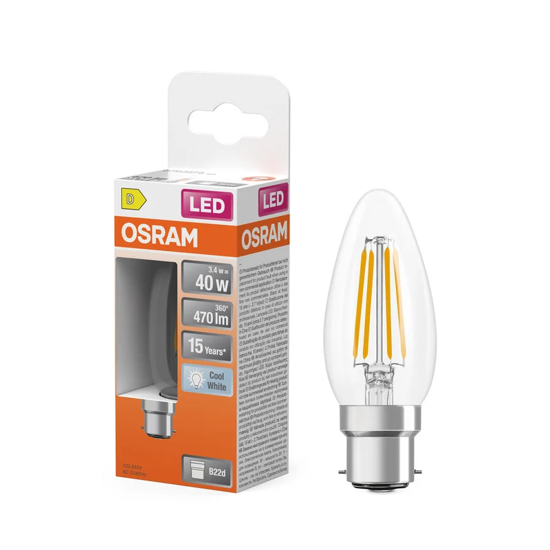 Rétrofit LED CLASSIC B 3.4W 840 Clair B22d