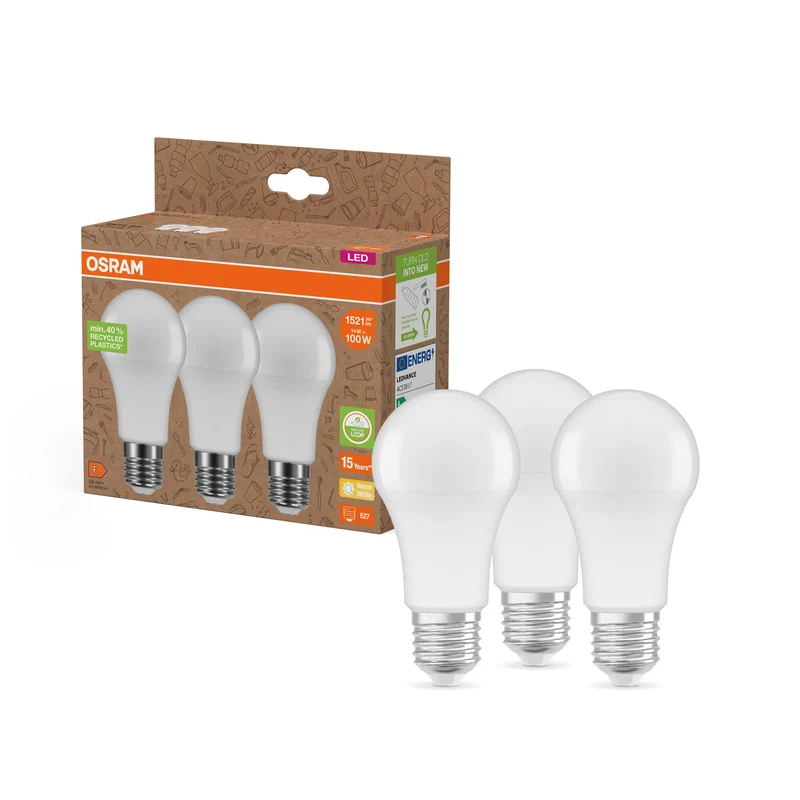 Lampes LED PCR avec classique A 14W 827 givré E27