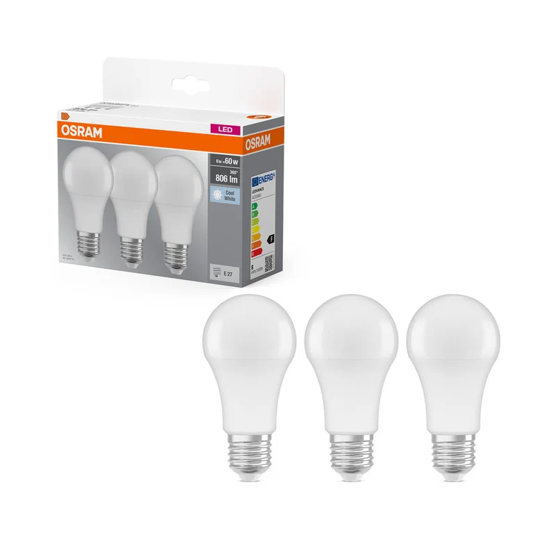 LED BASE CLASSIC A 8W 840 Givré E27
