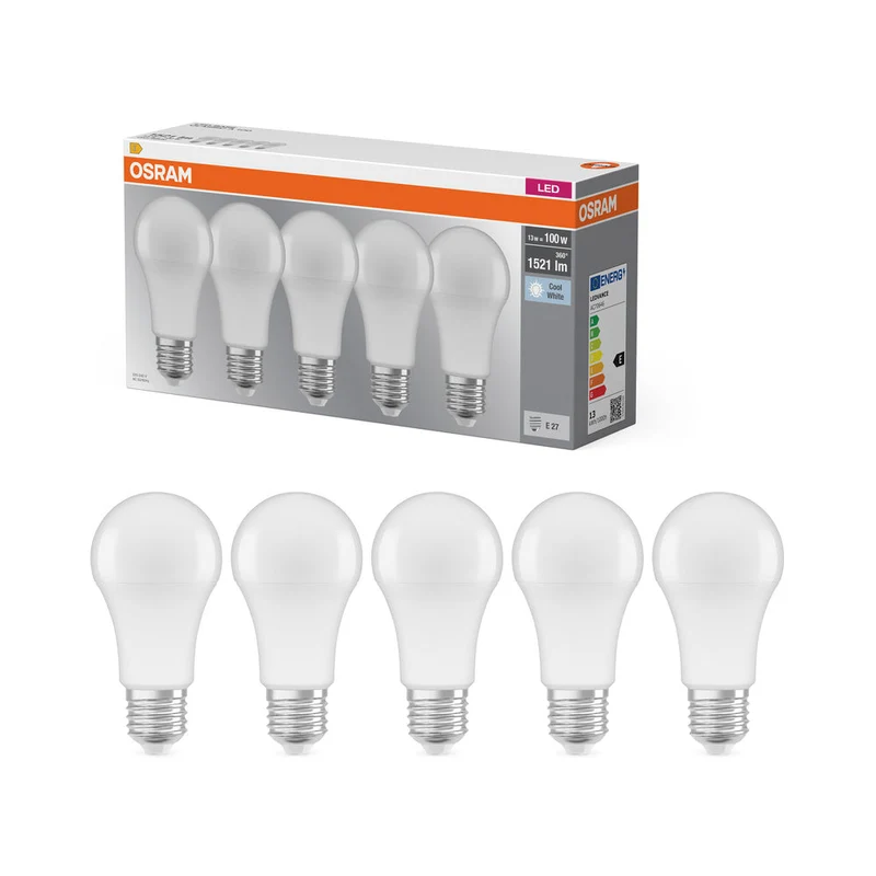 BASE LED CLASSIQUE A 13W 840 Givré E27
