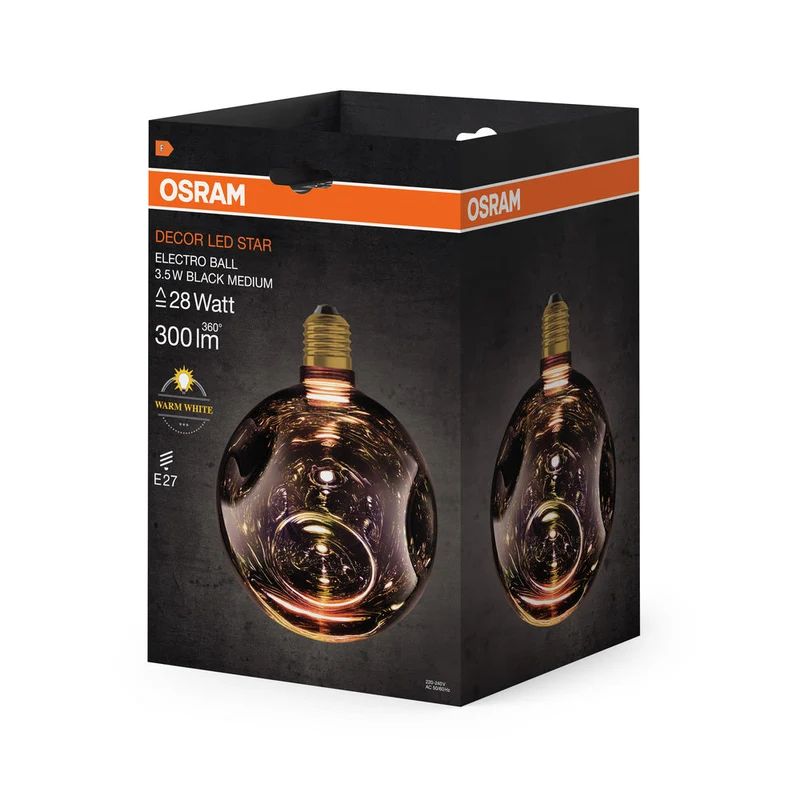 LAMPE LED DÉCORATIVE EN VERRE ÉLECTRO MÉDIUM NOIR