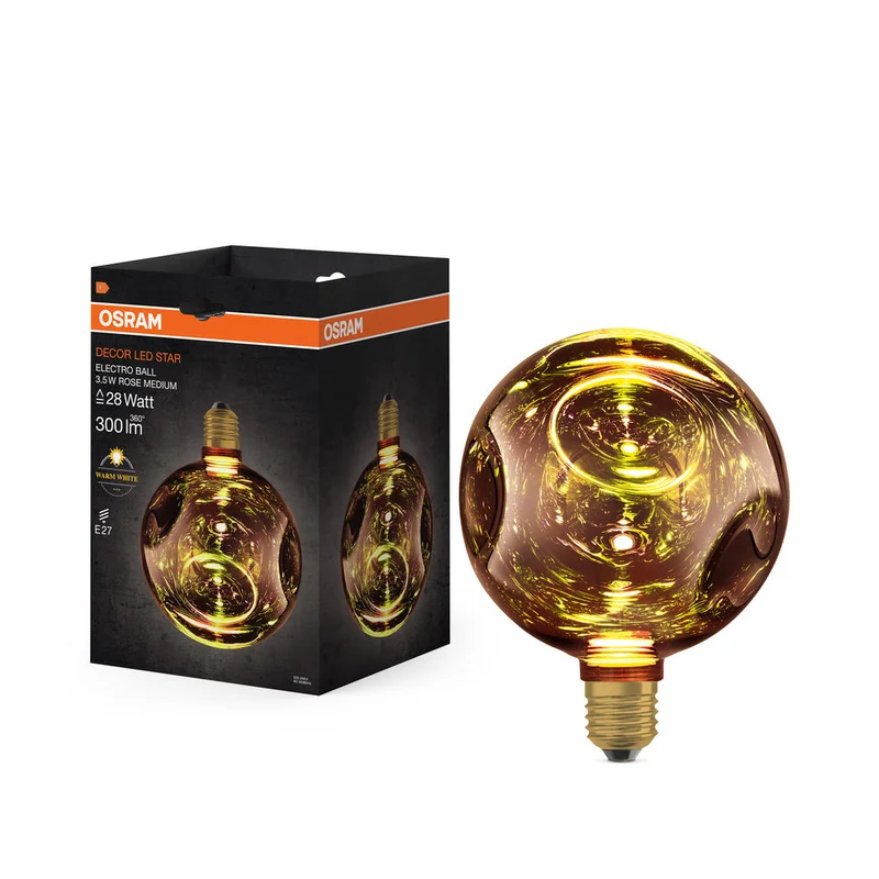 LAMPE LED DÉCORATIVE EN VERRE ÉLECTRO EN VERRE ÉLECTRO ROSE MOYENNE