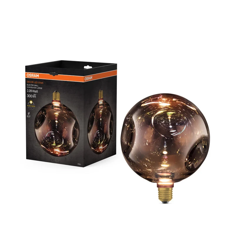 LAMPE LED DÉCORATIVE EN VERRE ÉLECTRO EN VERRE ÉLECTRO GRANDE NOIRE