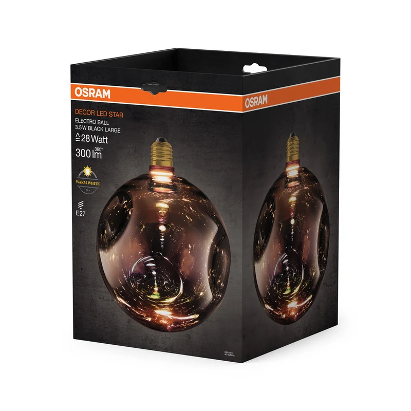 LAMPE LED DÉCORATIVE EN VERRE ÉLECTRO EN VERRE ÉLECTRO GRANDE NOIRE