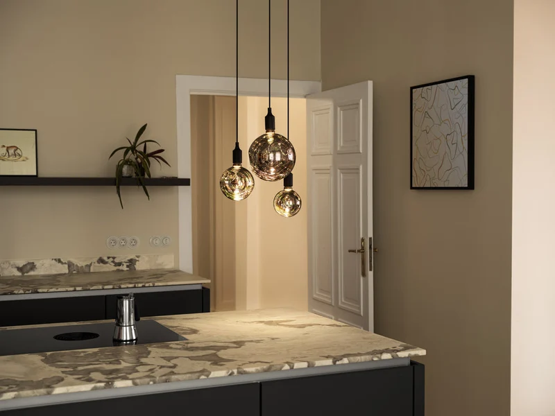 LAMPE LED DÉCORATIVE EN VERRE ÉLECTRO EN VERRE ÉLECTRO GRANDE NOIRE