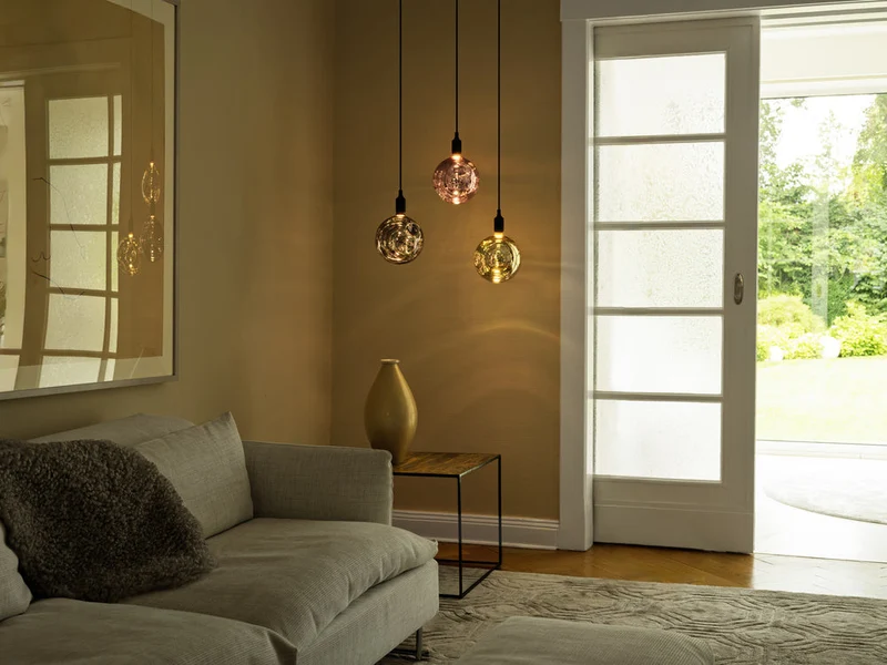 LAMPE LED DÉCORATIVE EN VERRE ÉLECTRO EN VERRE ÉLECTRO GRANDE NOIRE