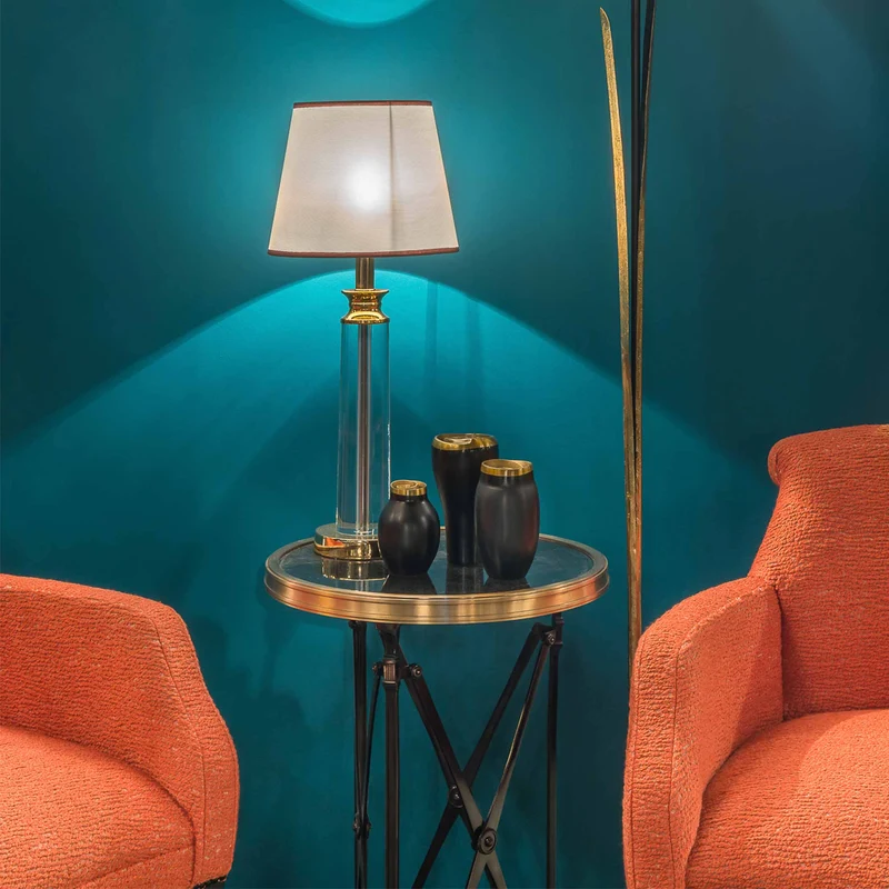 Matignon Lampe en cristal plexiglas Grand Modèle abat-jour inclus