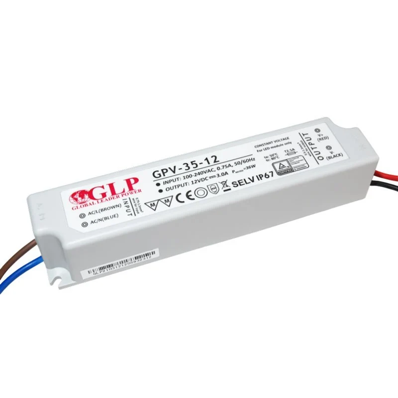 Alimentation LED étanche 12V DC - 35W - IP67 - GLP