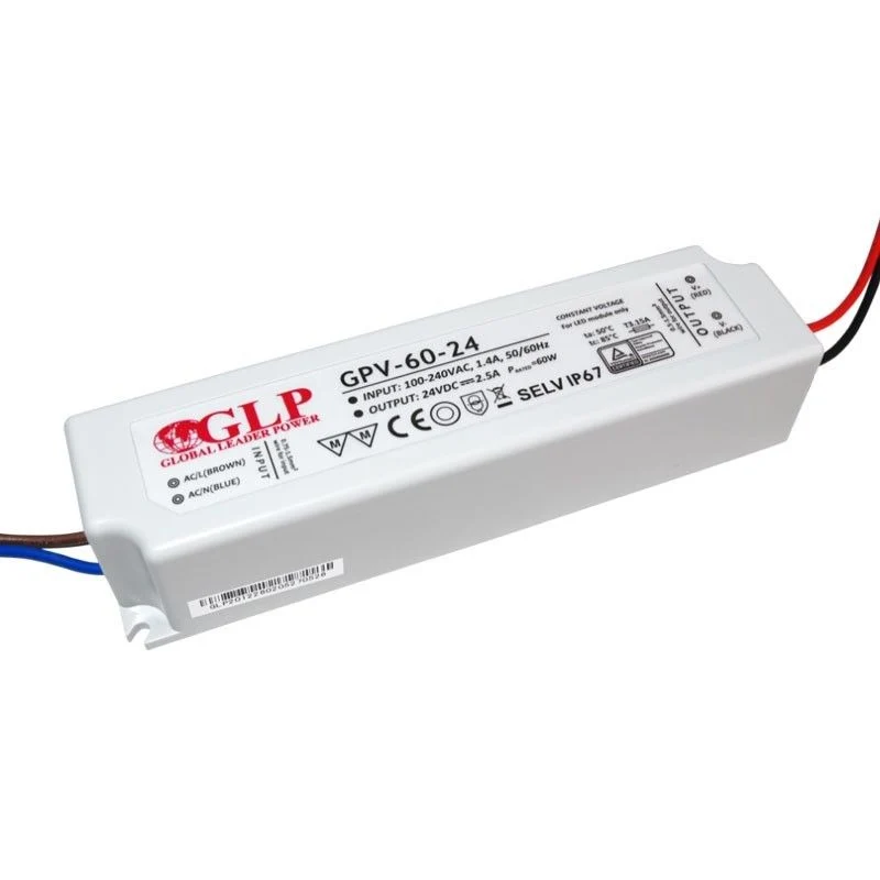 Alimentation LED étanche 24V DC - 60W - IP67 - GLP