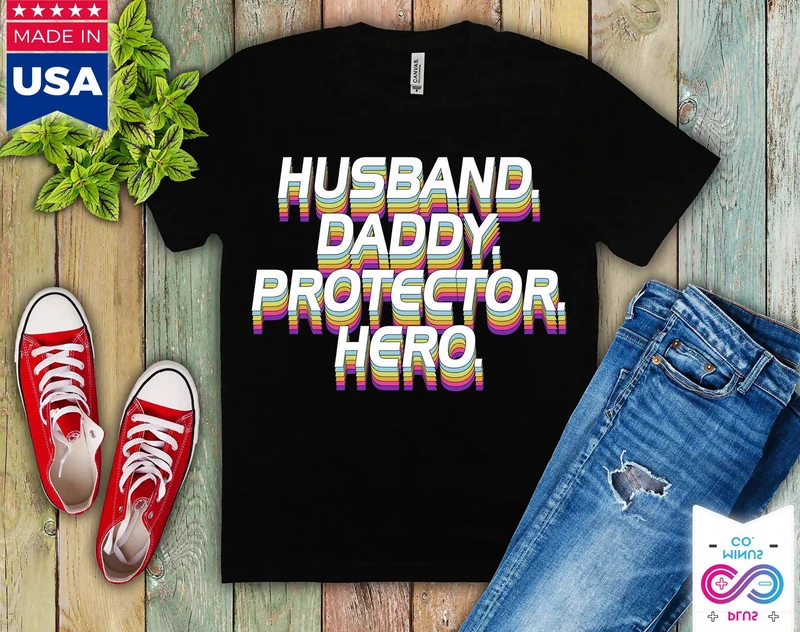 T-shirts de héros protecteur de papa de mari, cadeau de fête des pères, chemise de papa personnalisée, chemise de héros, cadeau de fête des pères, t-shirt de papa, chemise de fête des pères