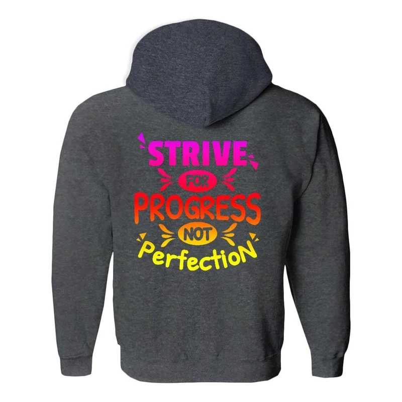 Efforcez-vous de progresser et non de perfection Sweats à capuche (No-Zip/Pullover), T-shirt motivationnel, Chemise de gym, Motivation de gym, Chemise de motivation, Motivation