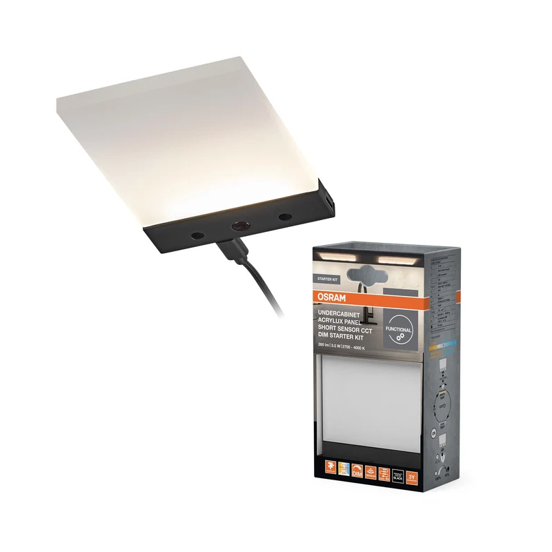 OSRAM Luminaire sous meuble Acrylux Panel court 3,5W CCT dimmable Kit de démarrage