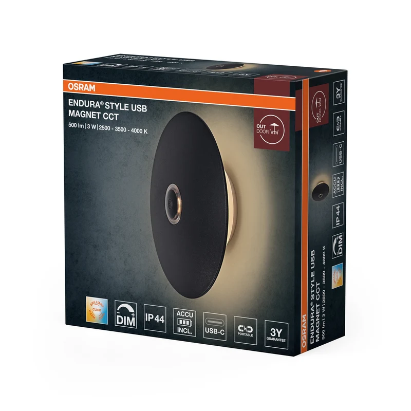 ENDURA® Style USB Aimant CCT DIM IP44 Gris foncé