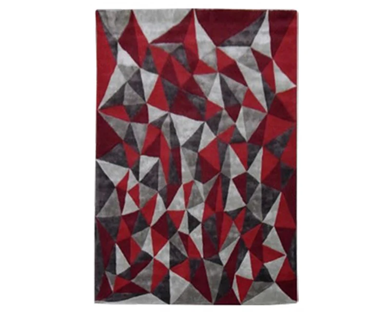 Tapis contemporain pour salon rouge - Diamond