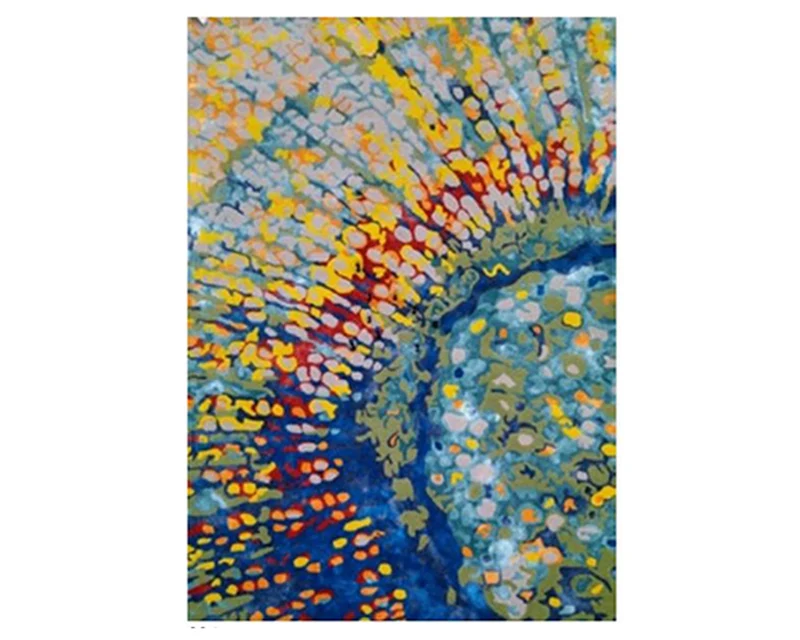Tapis coloré salon bleuté - Quartz
