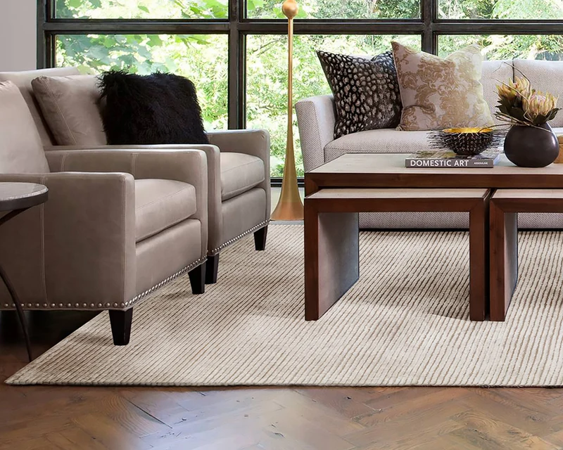 Tapis beige salon doux et moderne - Siena