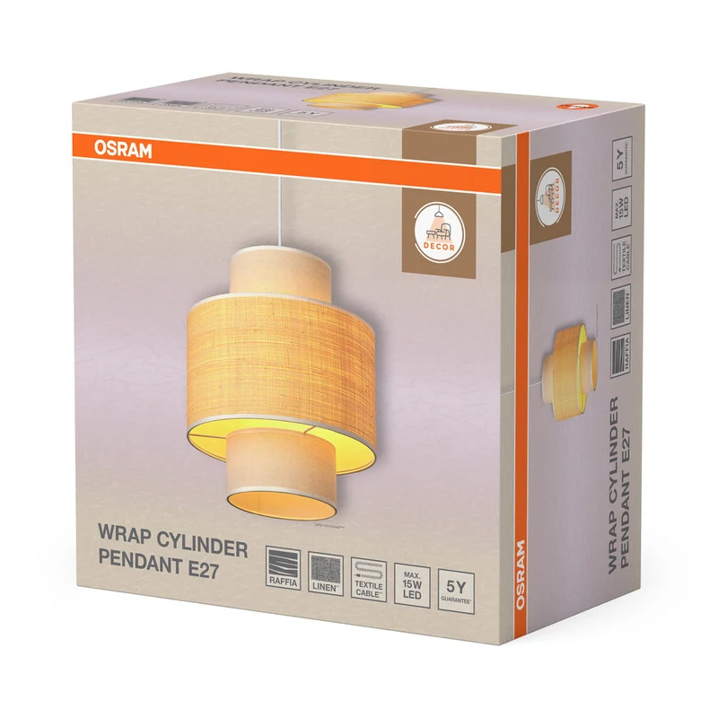 OSRAM DECOR Wrap Cylinder suspension E27 Beige